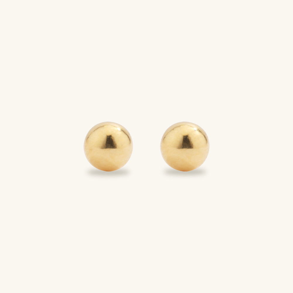 Shining Gold Ball Stud Earrings - JESCOJES