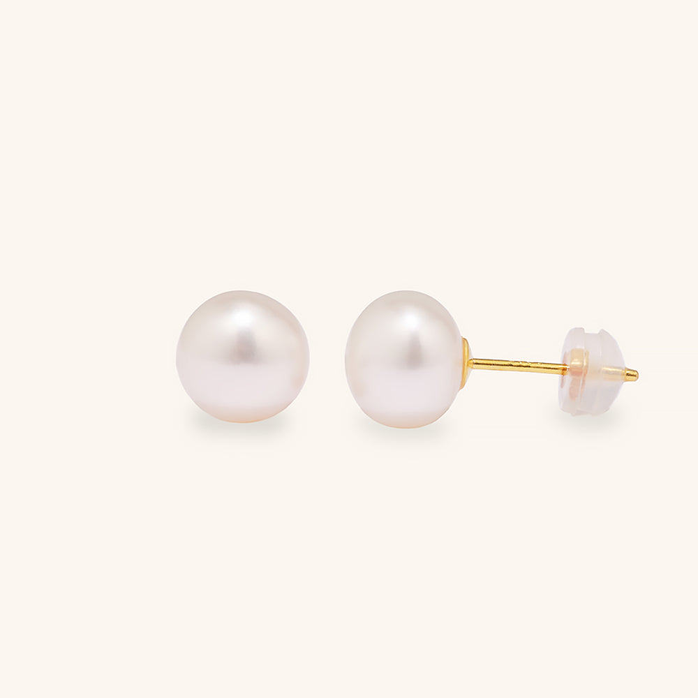 Freshwater Pearl Stud Earrings 8mm