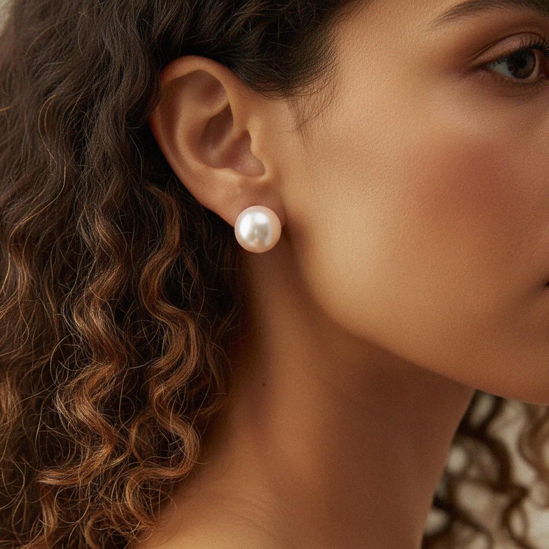 JESCOJES Elegance AAA Freshwater Pearl Stud Earrings - model4