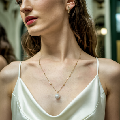 JESCOJES Elegant Beauty AAAA-Grade Pearl Pendant Necklace