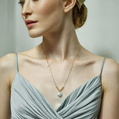 JESCOJES Elegant Beauty AAAA-Grade Pearl Pendant Necklace