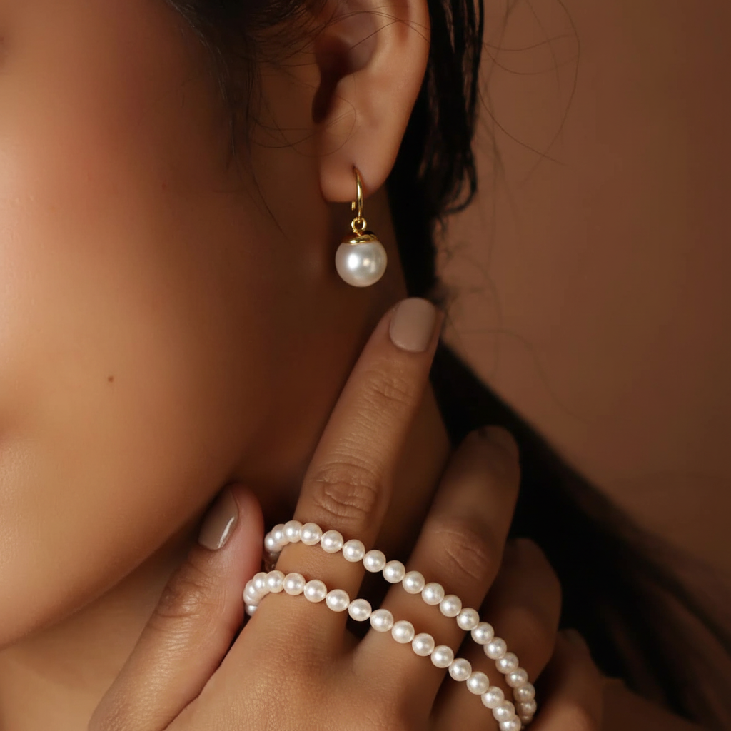 JESCOJES Pearl Earrings & Bracelet