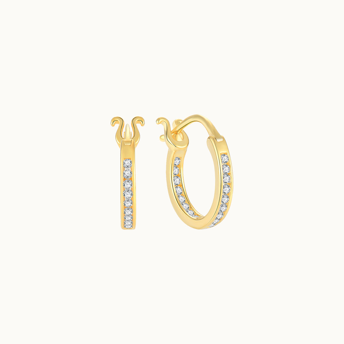 Sparkling Golden Mini Hoop Earrings - JESCOJES