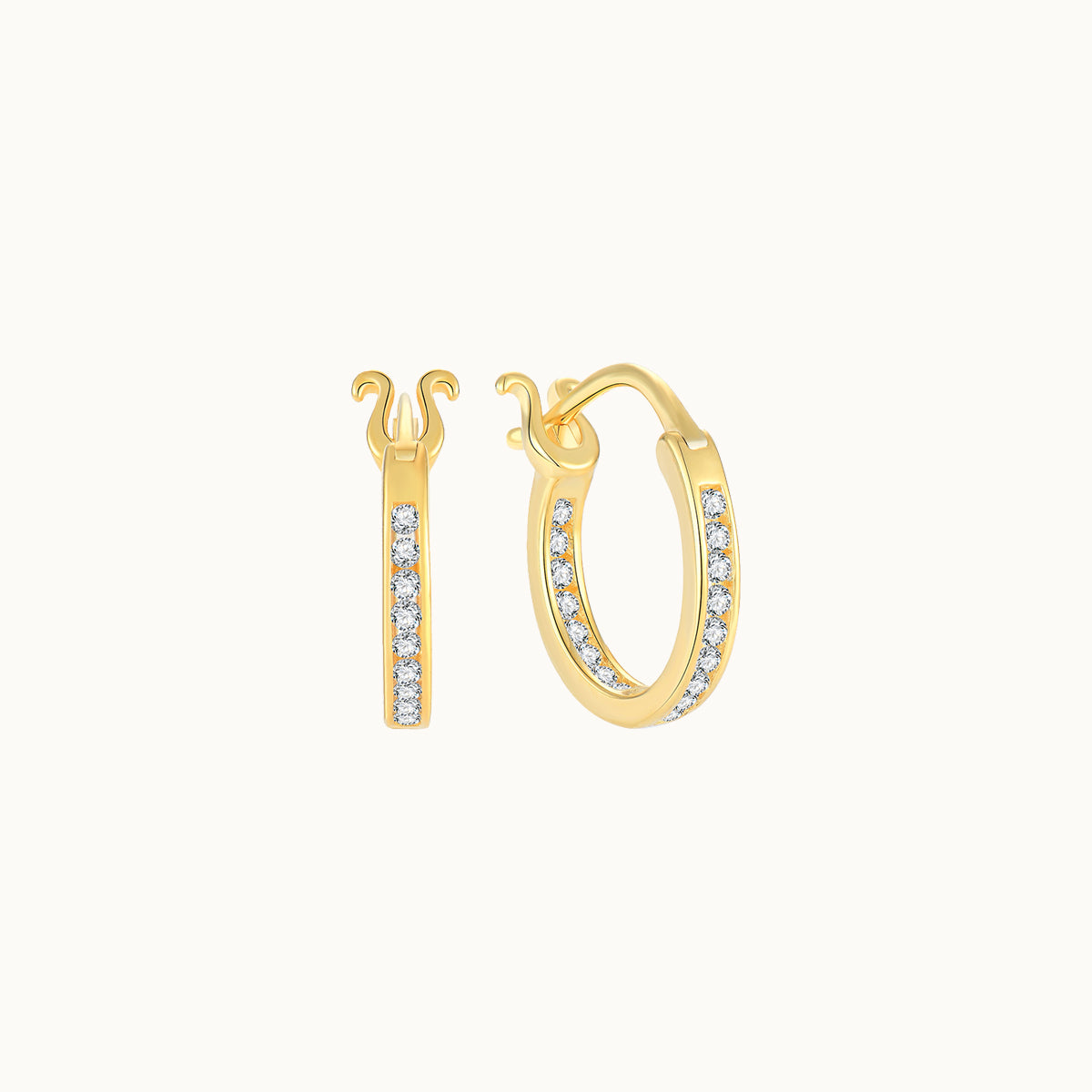 Sparkling Golden Mini Hoop Earrings