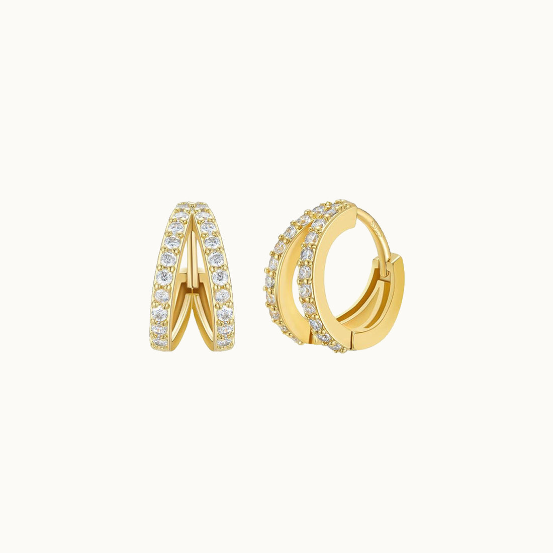 Sparkling Golden Hoop Earrings