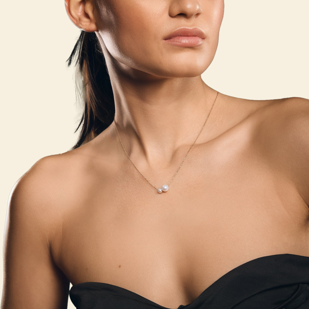 JESCOJES Charismatic 18K Gold AAAA Pearls Pendant Necklace