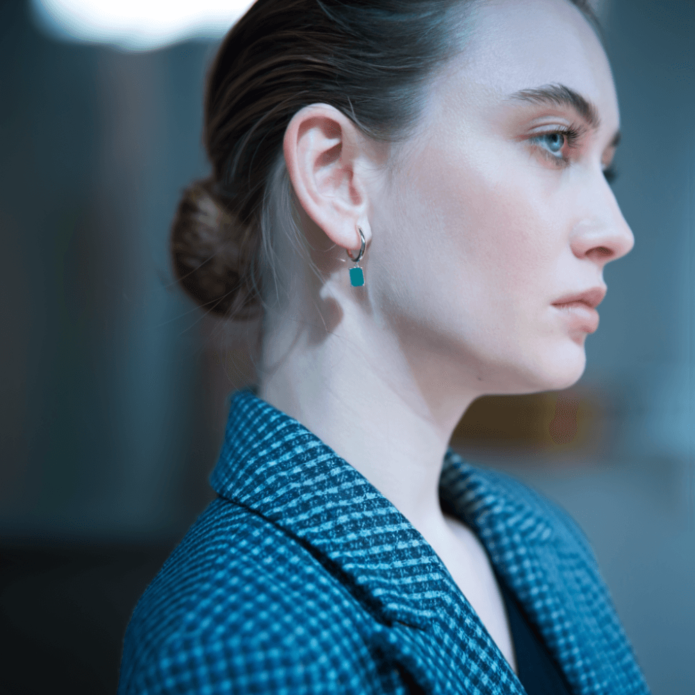 Classic Square Emerald Drop Earrings - JESCOJES
