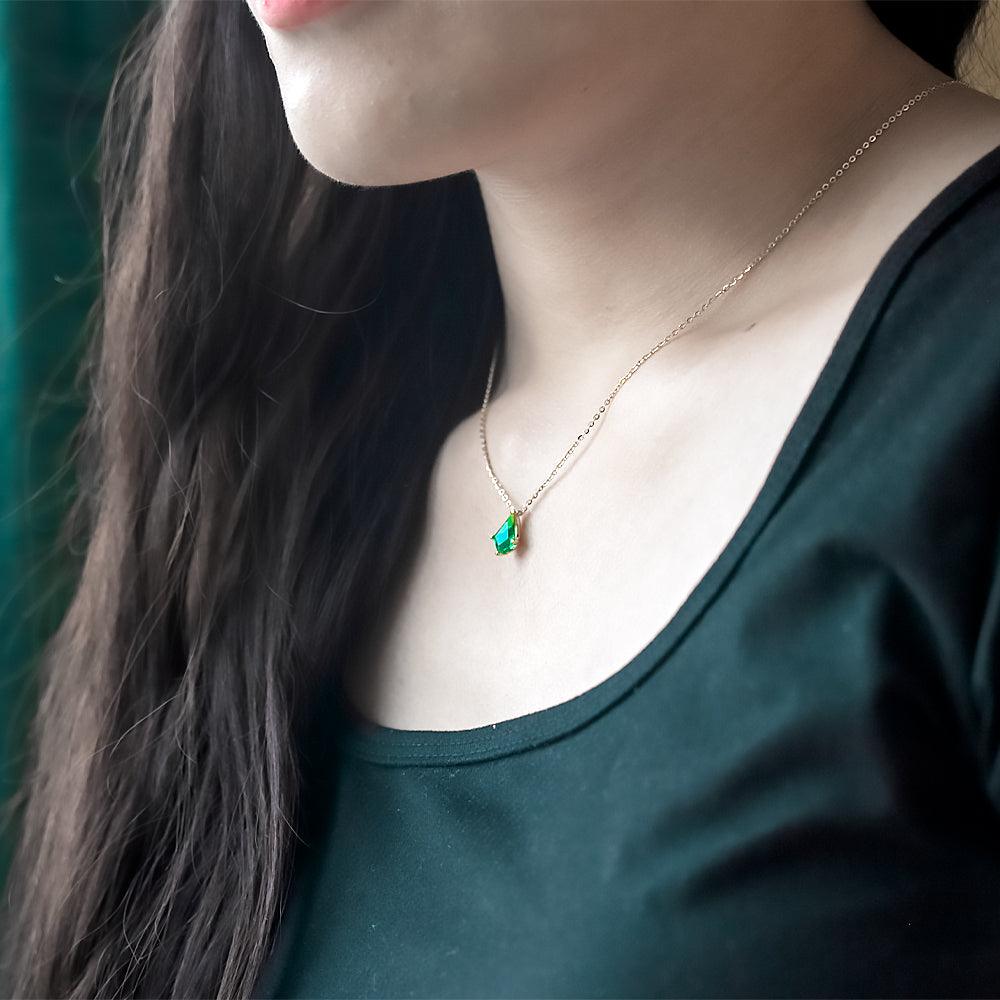 Dainty Kite Cut Premium Gemstone Necklace - JESCOJES