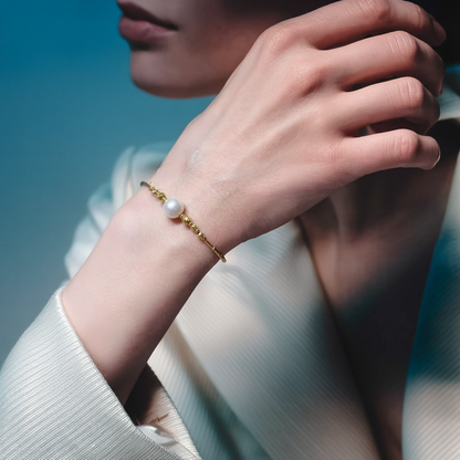 JESCOJES Golden AAAA Pearl Bracelet