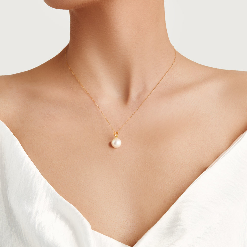 JESCOJES Lustrous AAAA Pearl Pendant Necklace