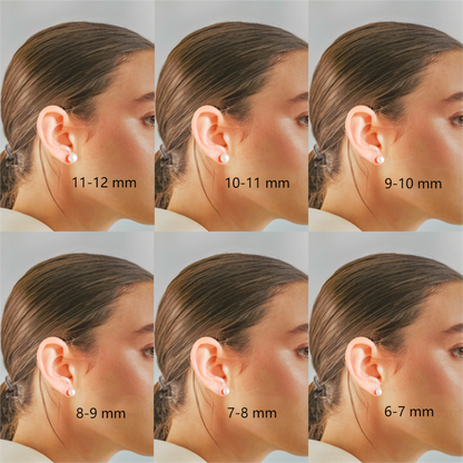 JESCOJES Pearl Sizes on Ear 6-11 mm