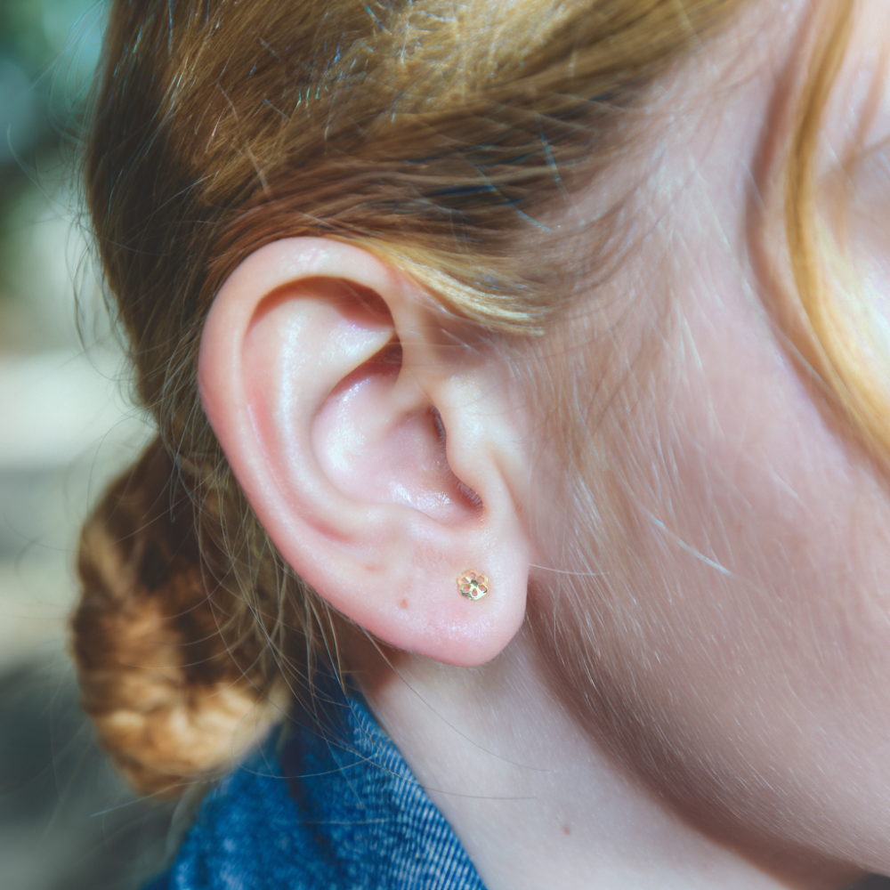 Shining Gold Plum Blossom Stud Earrings