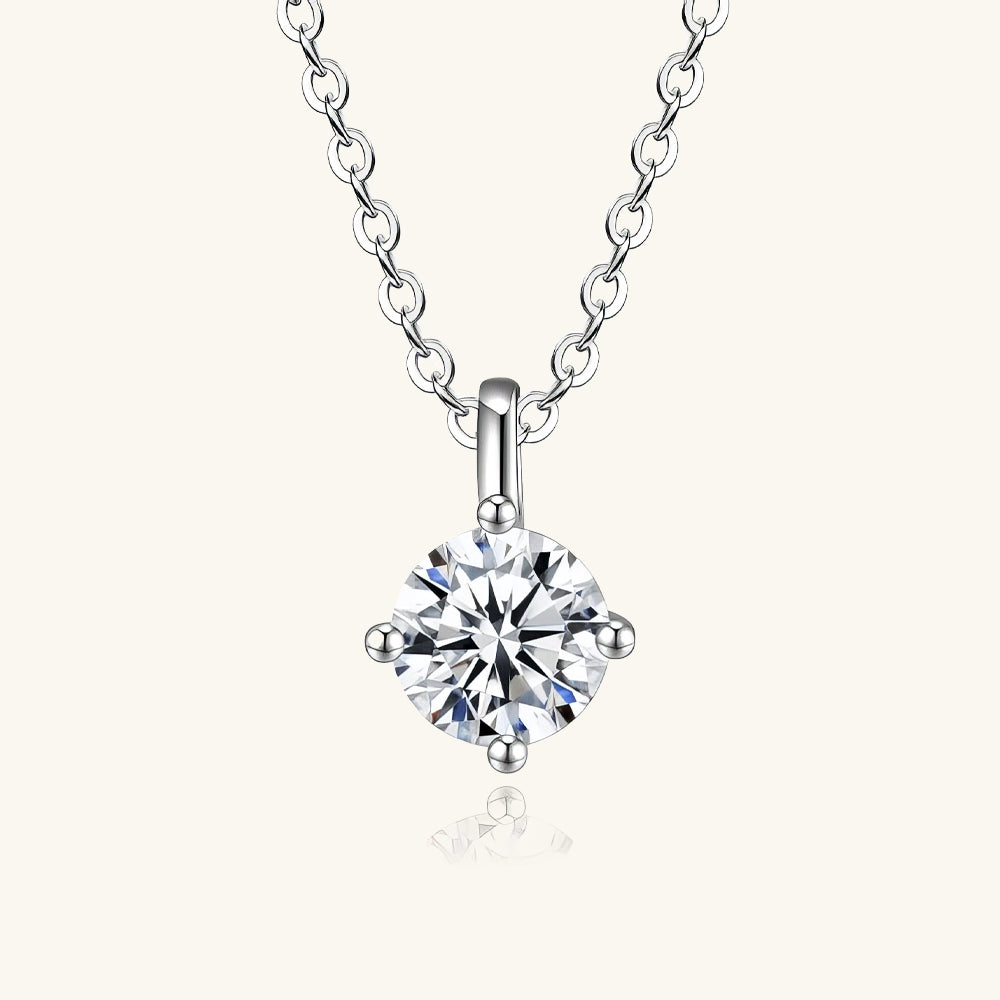 Classic Four Prong Moissanite Pendant Necklace - JESCOJES