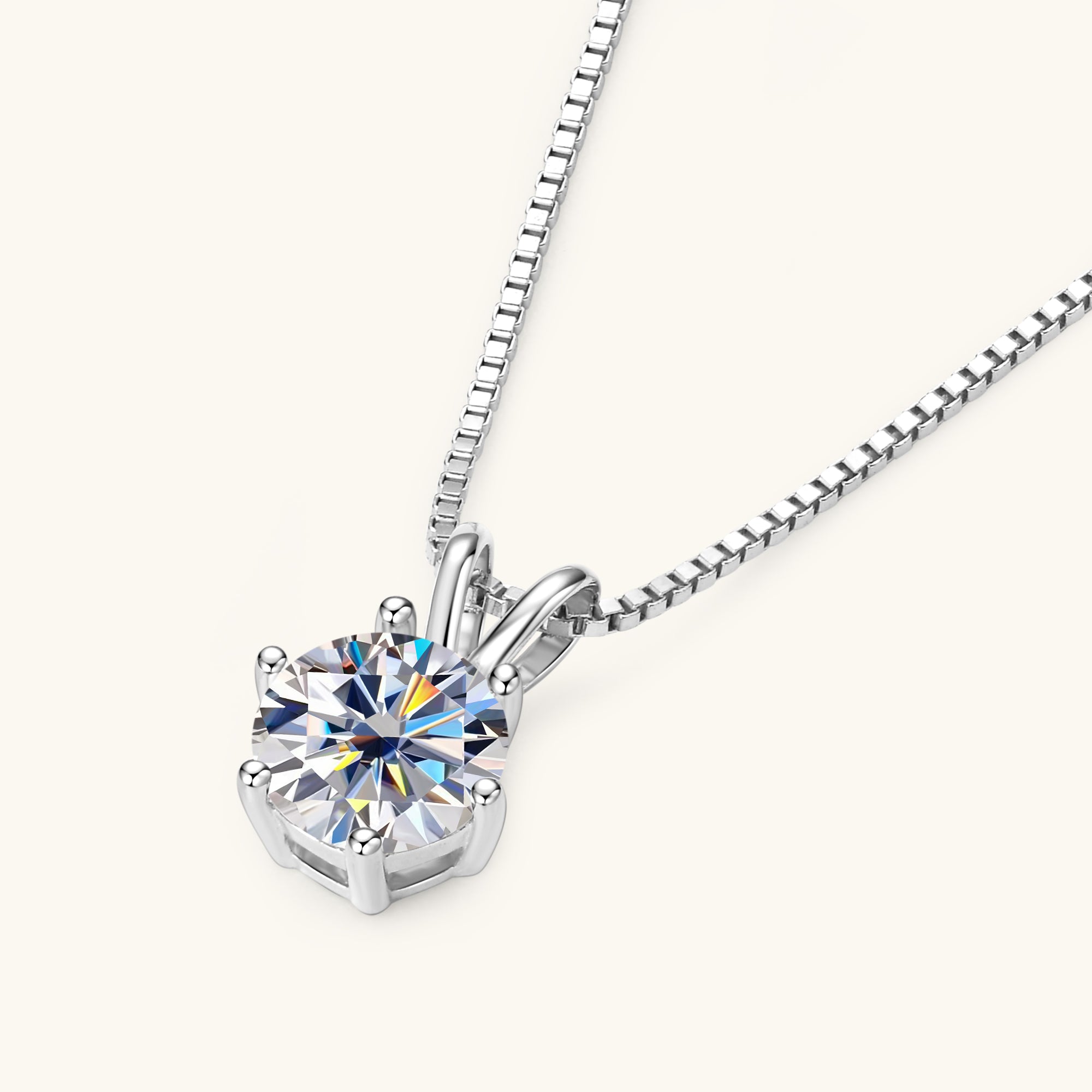 JESCOJES V-Bail Moissanite Pendant Necklace