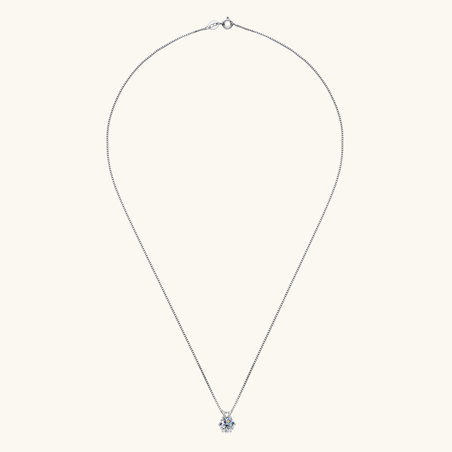 JESCOJES V-Bail Moissanite Pendant Necklace