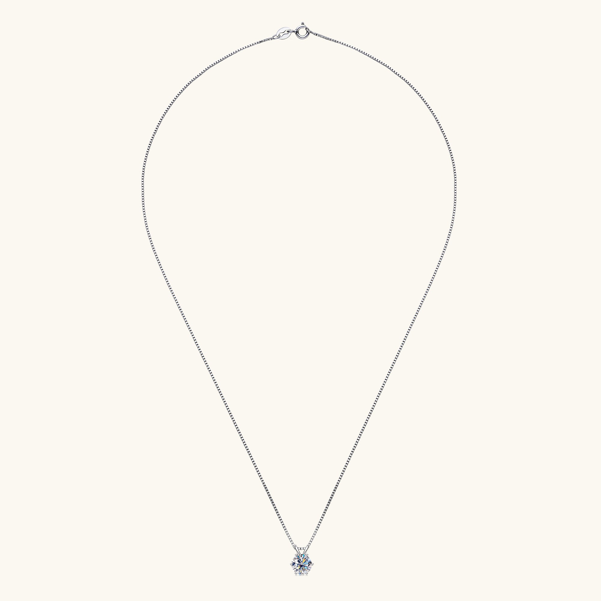 JESCOJES V-Bail Moissanite Pendant Necklace