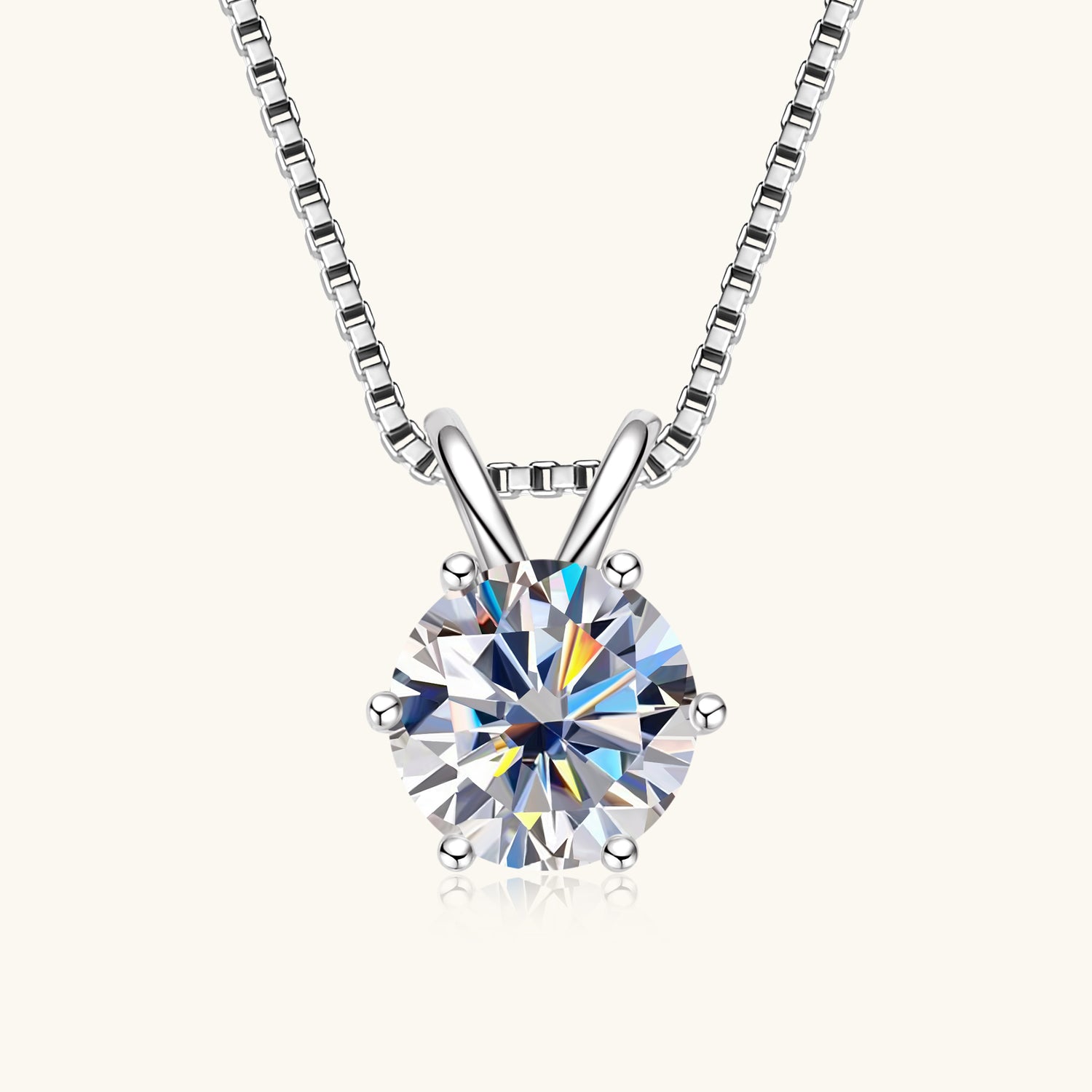 JESCOJES V-Bail Moissanite Pendant Necklace