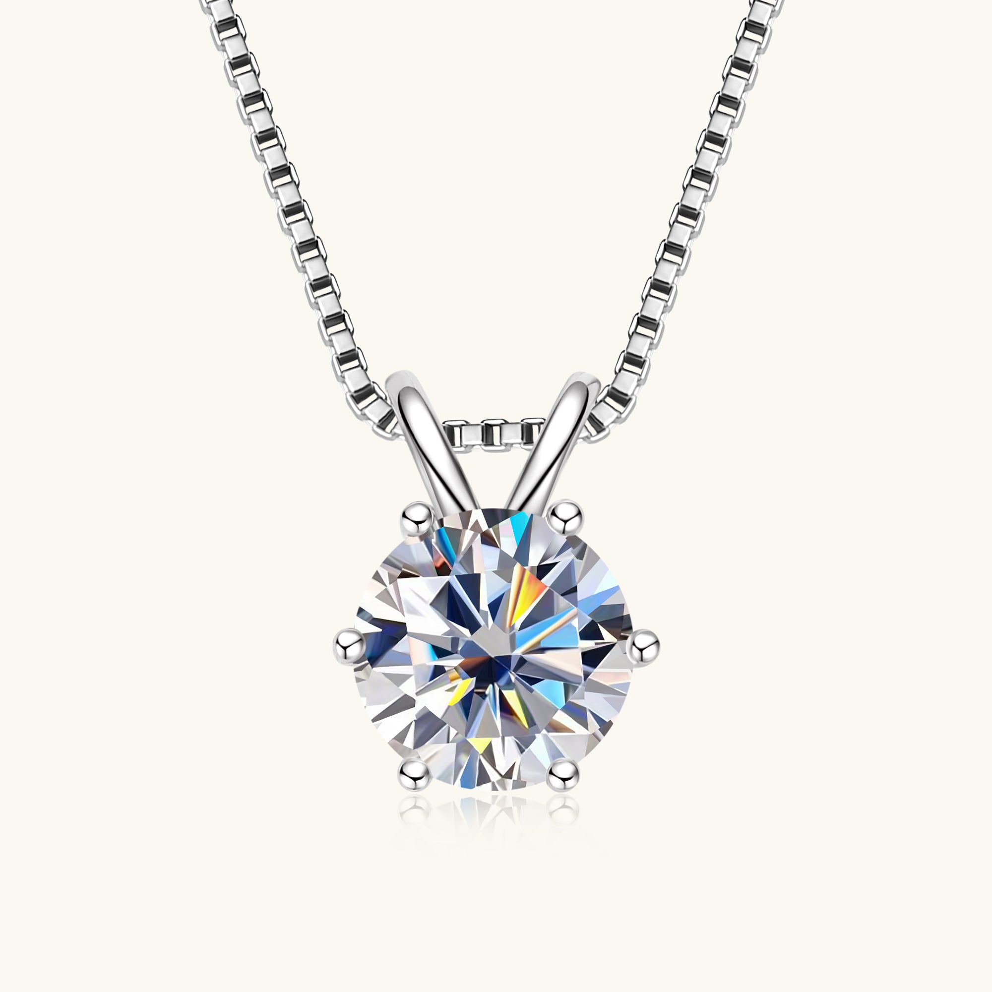 JESCOJES V-Bail Moissanite Pendant Necklace