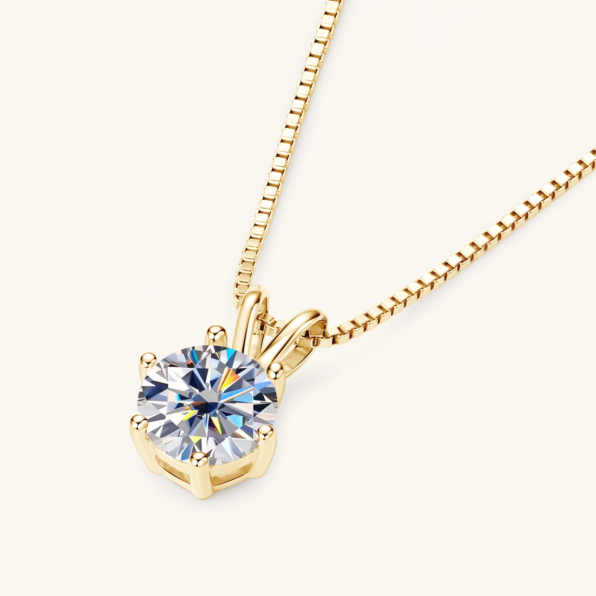 JESCOJES V-Bail Moissanite Pendant Necklace