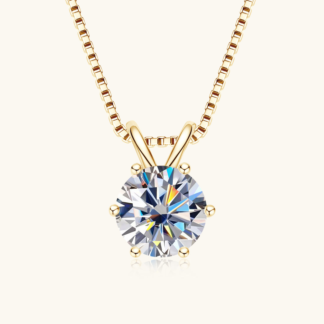 JESCOJES V-Bail Moissanite Pendant Necklace