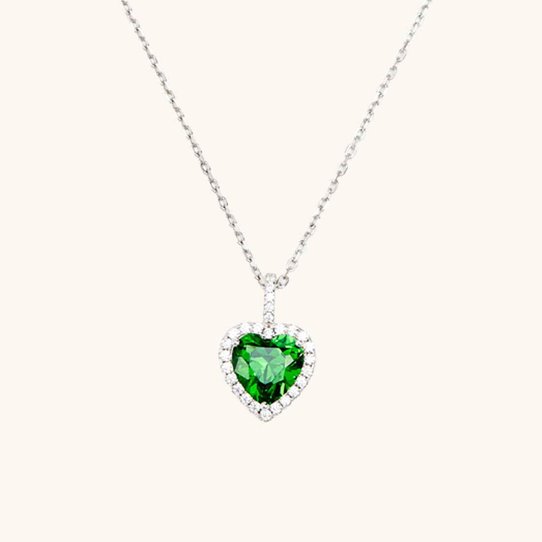 Romantic Green Heart Pendant Necklace - JESCOJES