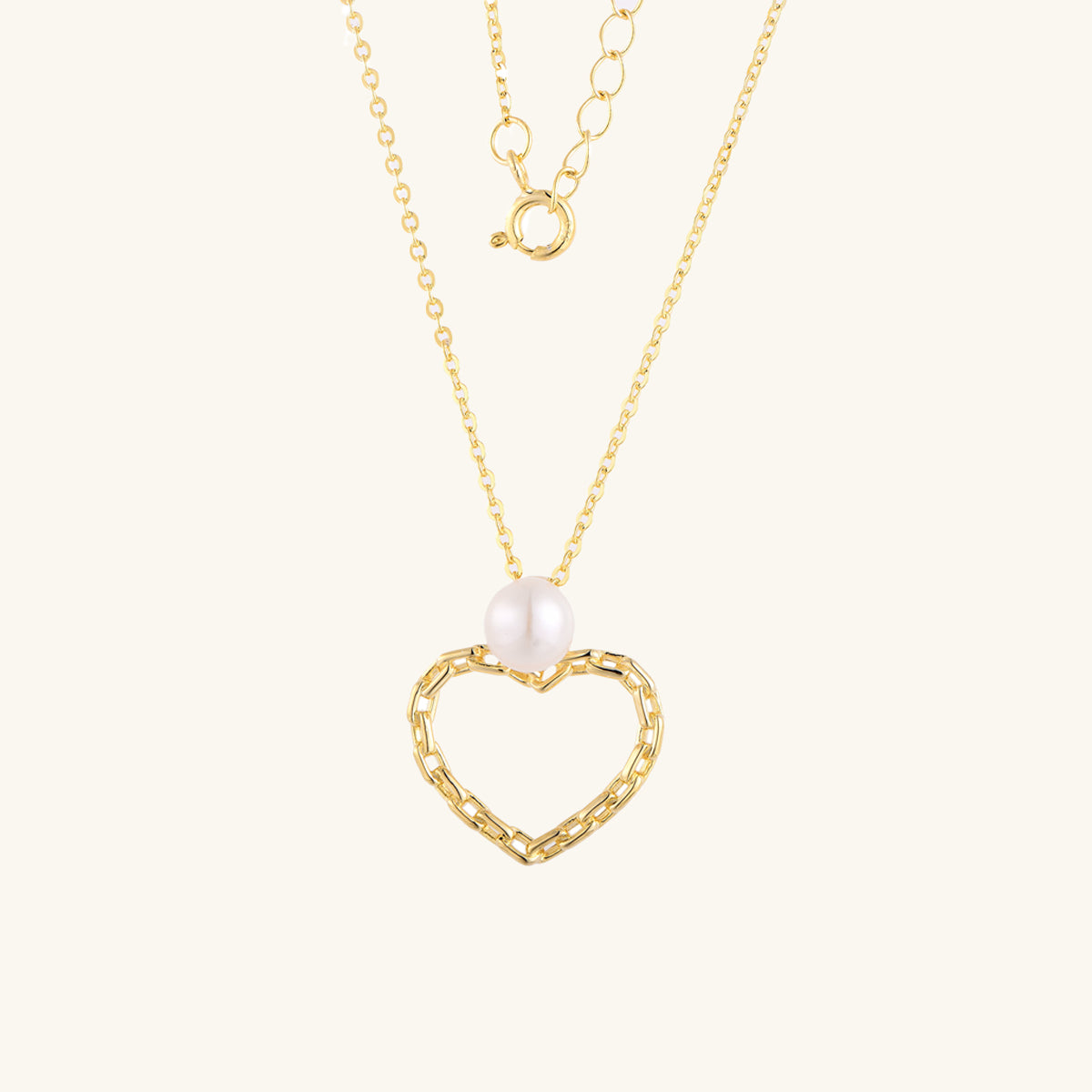 Romantic Heart Pearl Pendant Necklace - JESCOJES