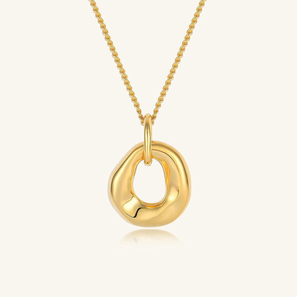 Golden Hoop Pendant Necklace