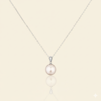 JESCOJES Shining 18K Gold Premium Pearl Pendant Necklace