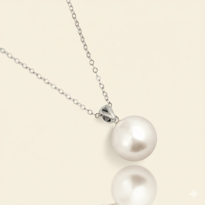 JESCOJES Shining 18K Gold Premium Pearl Pendant Necklace