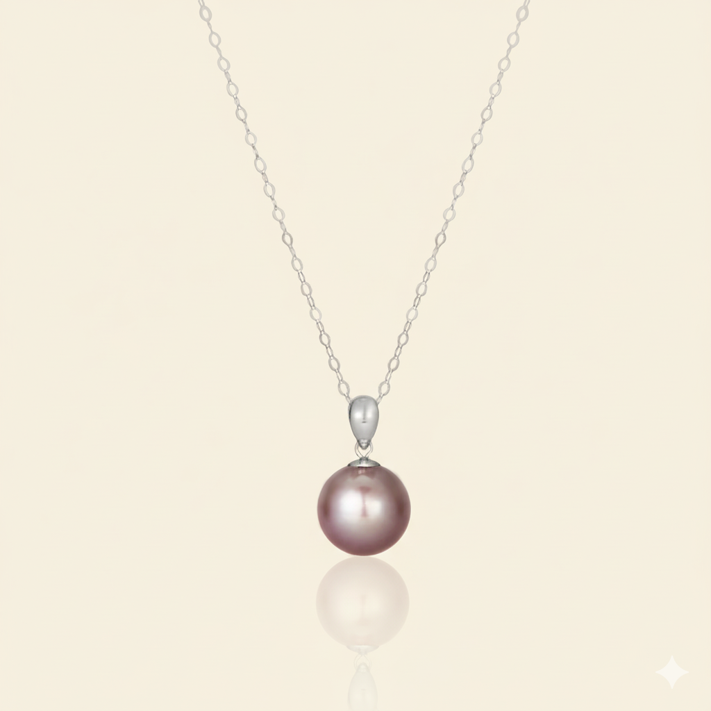 JESCOJES Shining 18K Gold Premium Pearl Pendant Necklace