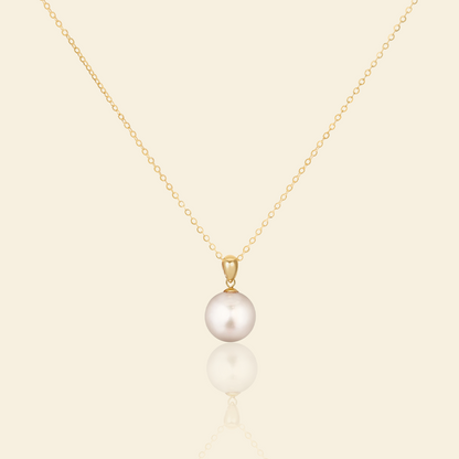JESCOJES Shining 18K Gold Premium Pearl Pendant Necklace