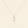 18K Solid Gold / Premium | 8mm AAAA Pearl + Medium Gold Chain / White