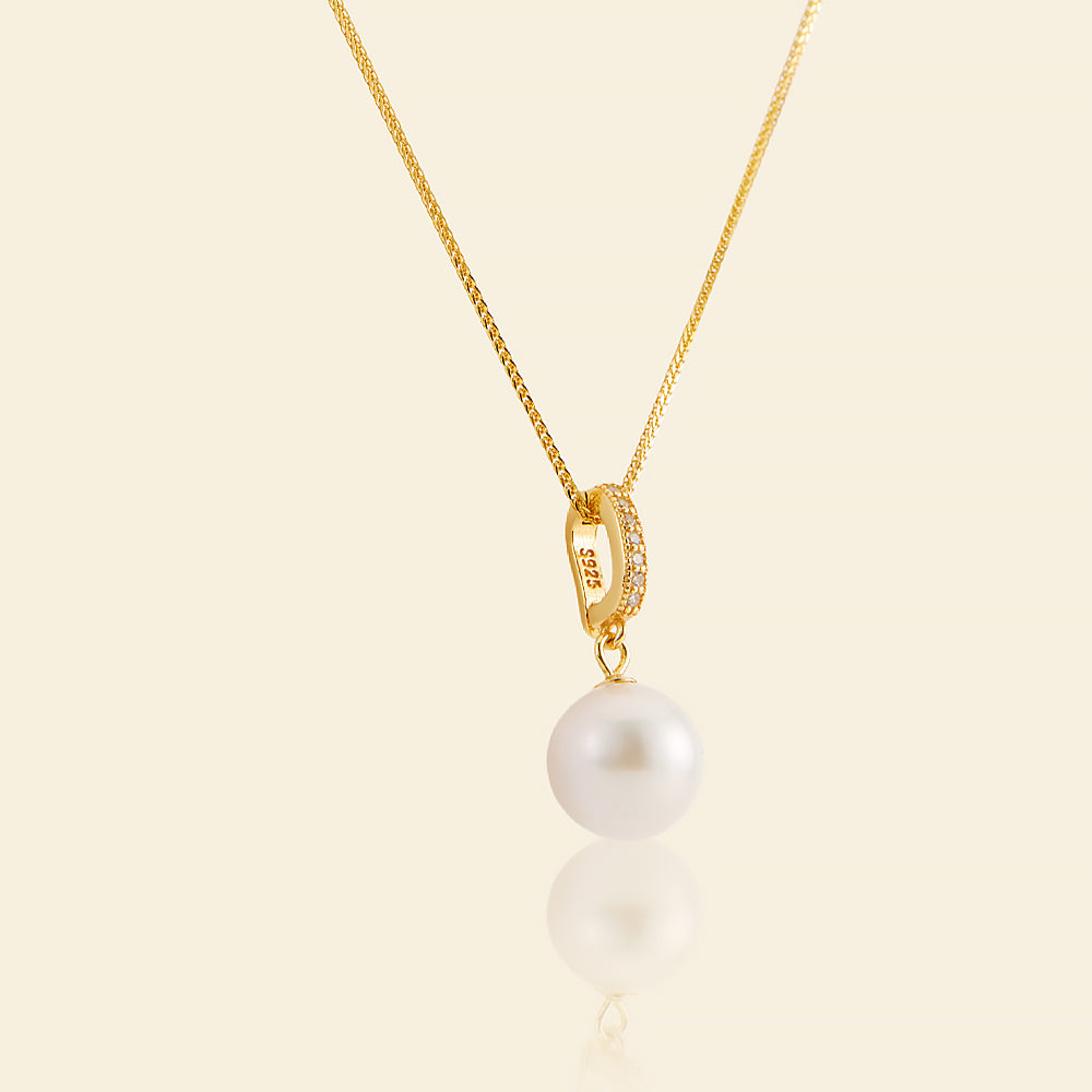 JESCOJES Shining AAAA Freshwater Pearl Pendant Necklace