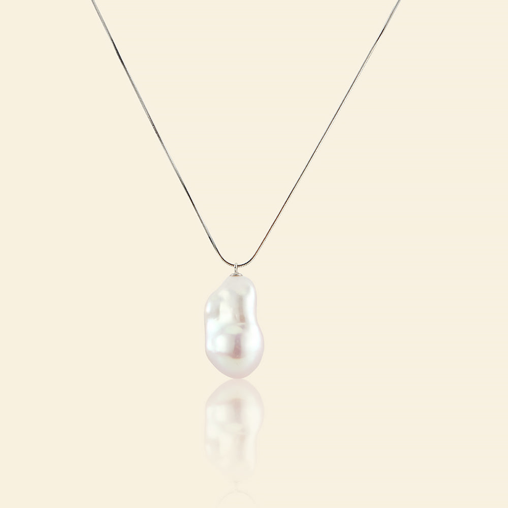 JESCOJES Dynamic Baroque Pearl Pendant Necklace