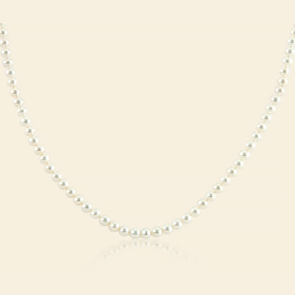 JESCOJES Petite 4-5mm White Freshwater Pearl Strand Necklace