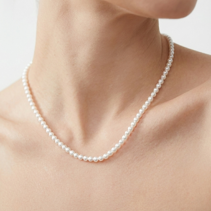 JESCOJES Elegant 6-7mm White Freshwater Pearl Strand Necklace