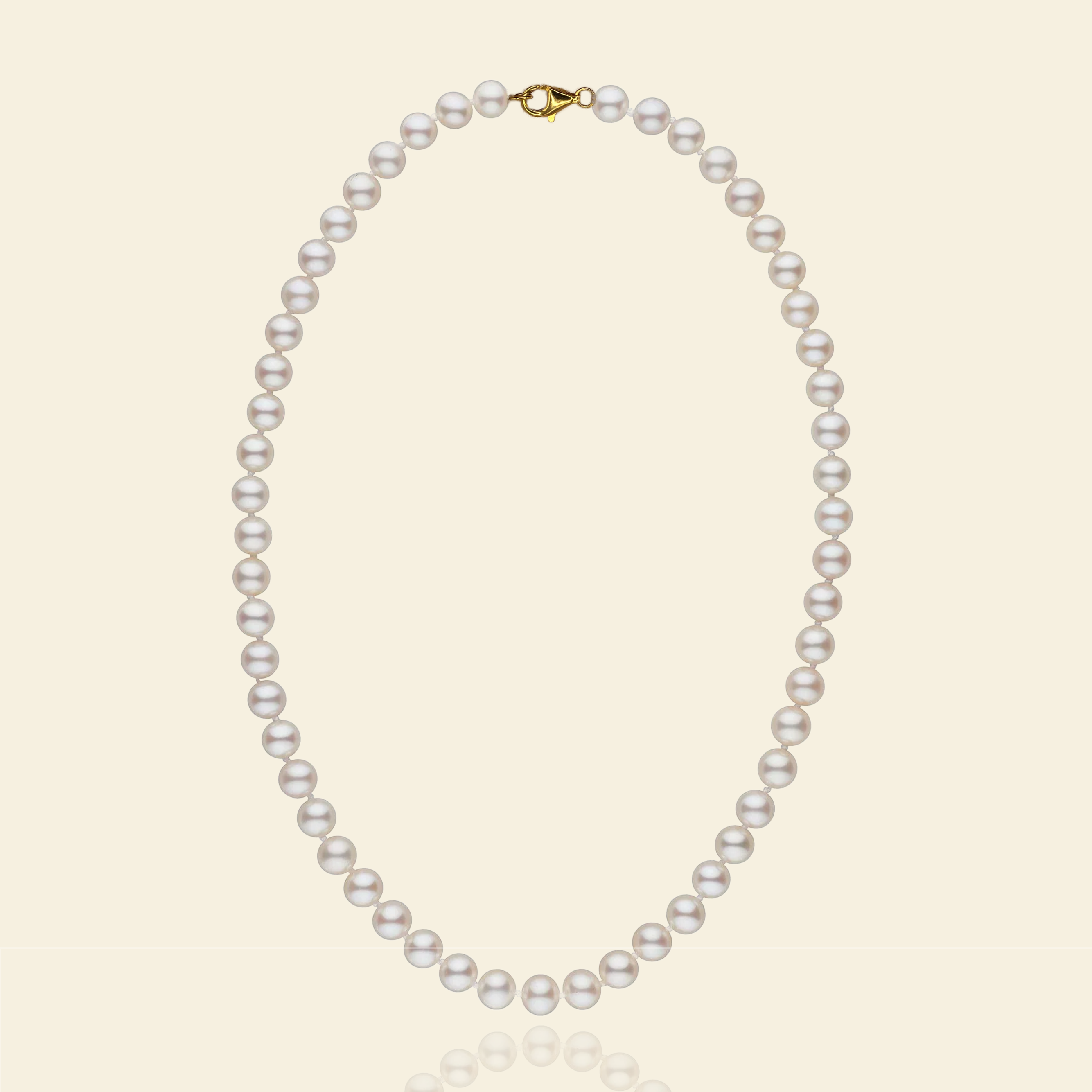 JESCOJES Noble 7-8mm White Freshwater Pearl Strand Necklace