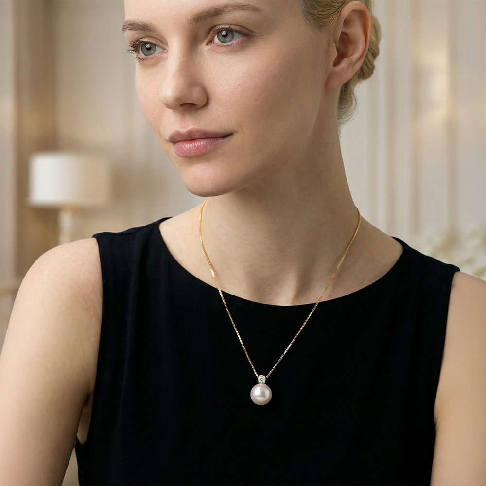 JESCOJES Noble AAAA Freshwater Pearl Pendant Necklace