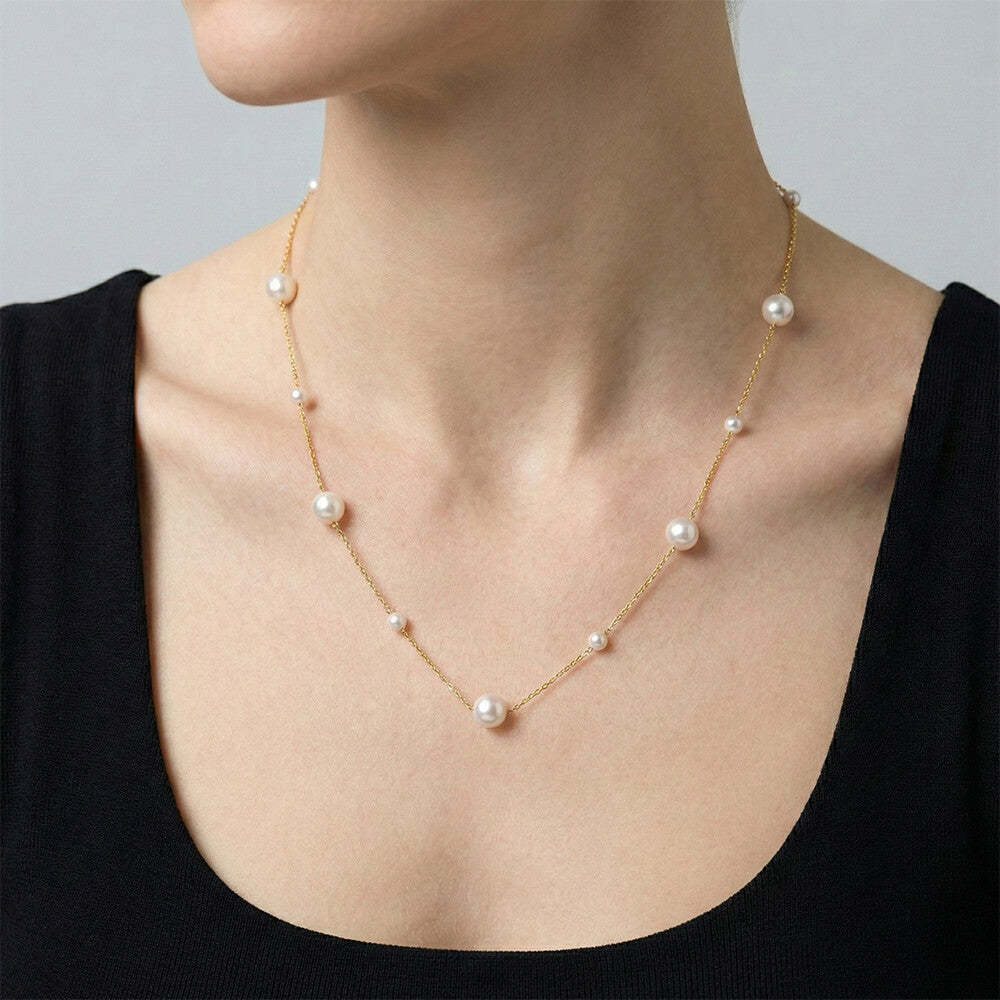 The Starry Night Spaced Pearl Necklace | Tincup Pearl Necklace