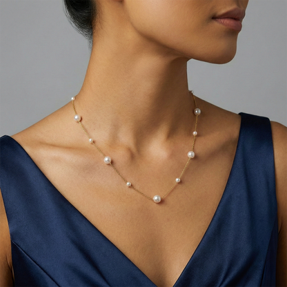 JESCOJES Starry Night AAA Freshwater Pearl Necklace