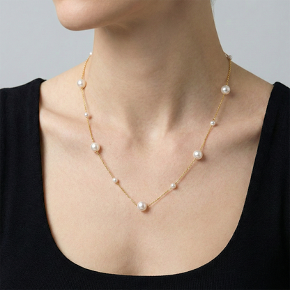 JESCOJES Starry Night AAA Freshwater Pearl Necklace