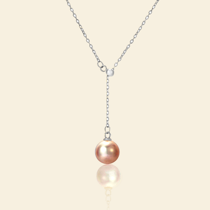 JESCOJES Luminous AAAA-Grade Pearls Pendant Necklace - Orange