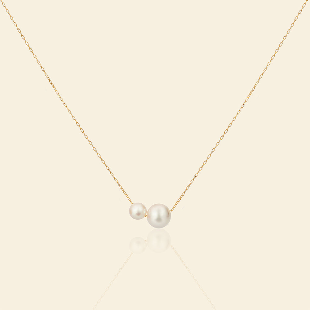 JESCOJES Charismatic 18K Gold Akoya Pearls Pendant Necklace