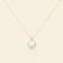JESCOJES 18K Gold AAAA Pearl V-Bale Pendant Necklace