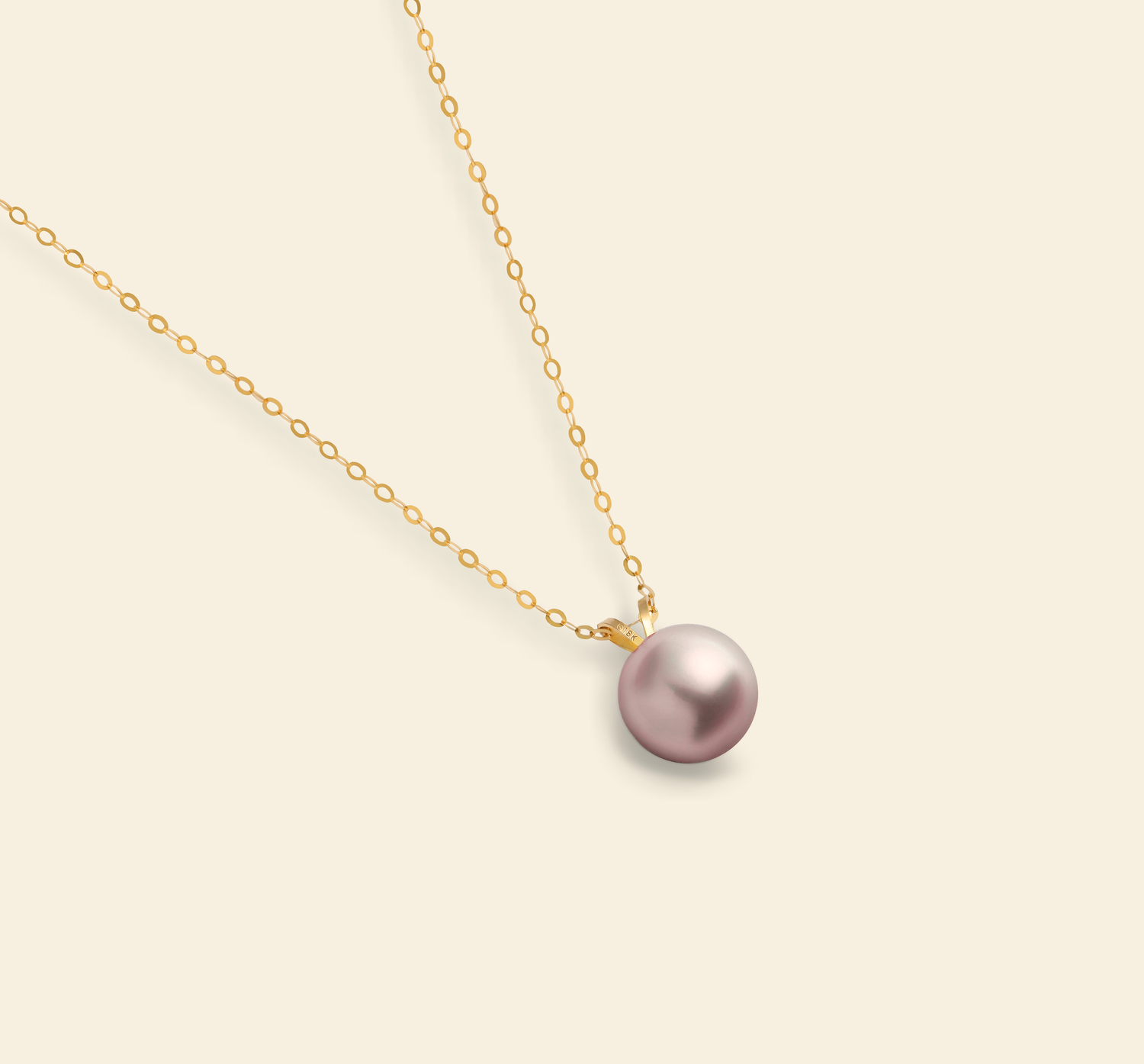 JESCOJES 18K Gold AAAA Pearl V-Bale Pendant Necklace - Violet