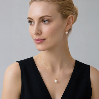 JESCOJES The V-Bale Aurora Pearl Pendant Necklace