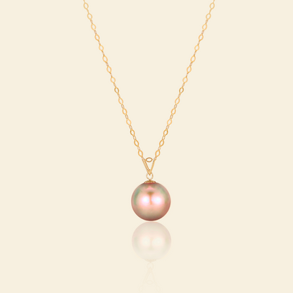 JESCOJES Lustrous AAAA Pearl Vogue Pendant Necklace - Orange