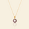 18K Solid Gold / Premium | 8mm AAAA Pearl + Medium Gold Chain / Violet