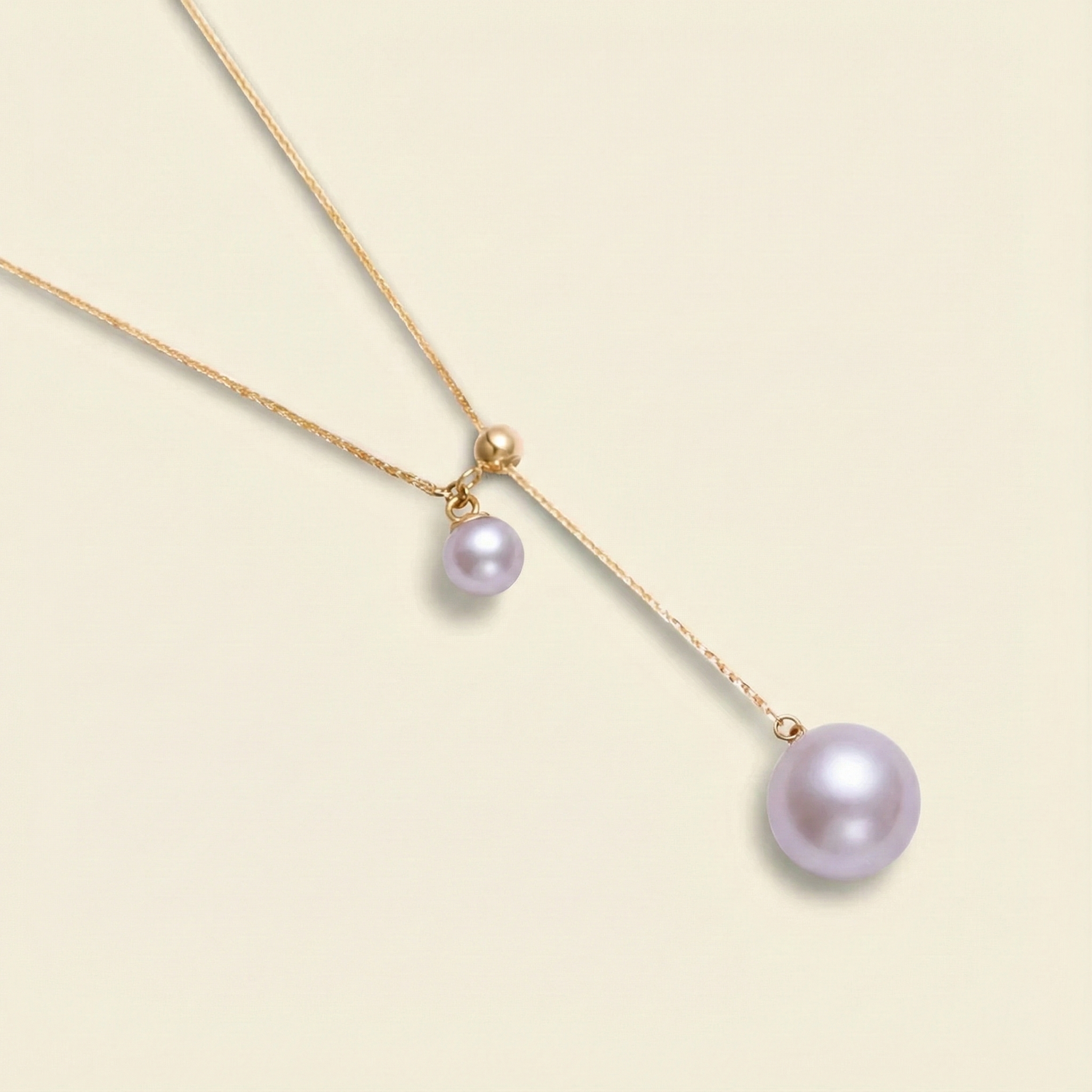 JESCOJES Charming AAAA Pearl Duo Pendant Necklace - Violet