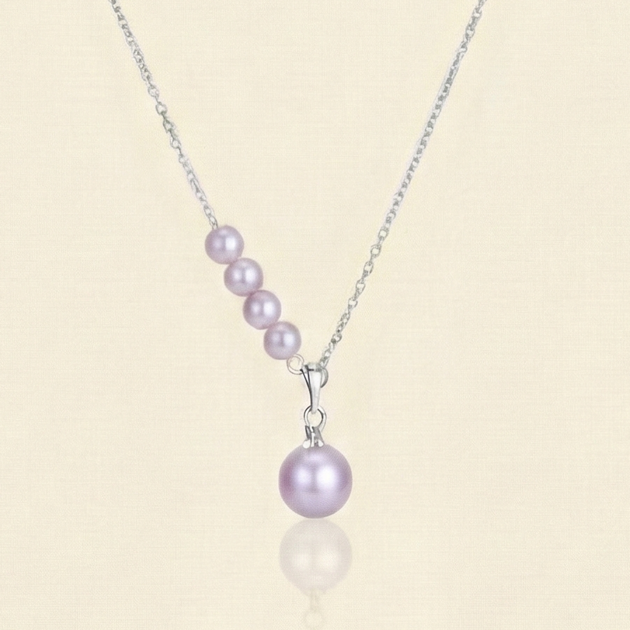 JESCOJES Luminous AAAA-Grade Pearls Pendant Necklace - Violet Pearl